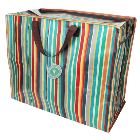 Jumbo storage bag - Retro 70s stripes