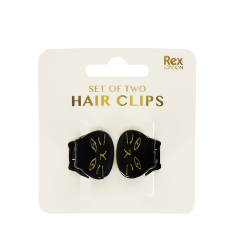 Mini hair claw clips (set of 2) - Black cats