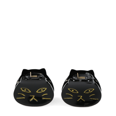 Mini hair claw clips (set of 2) - Black cats