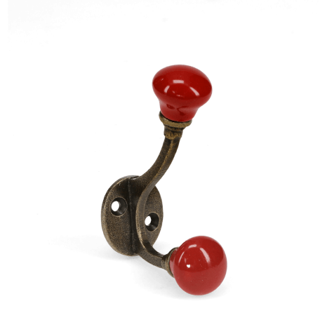 Ceramic double hook - Red
