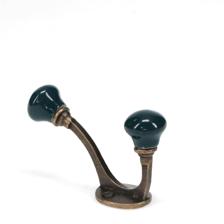 Ceramic double hook - Blue