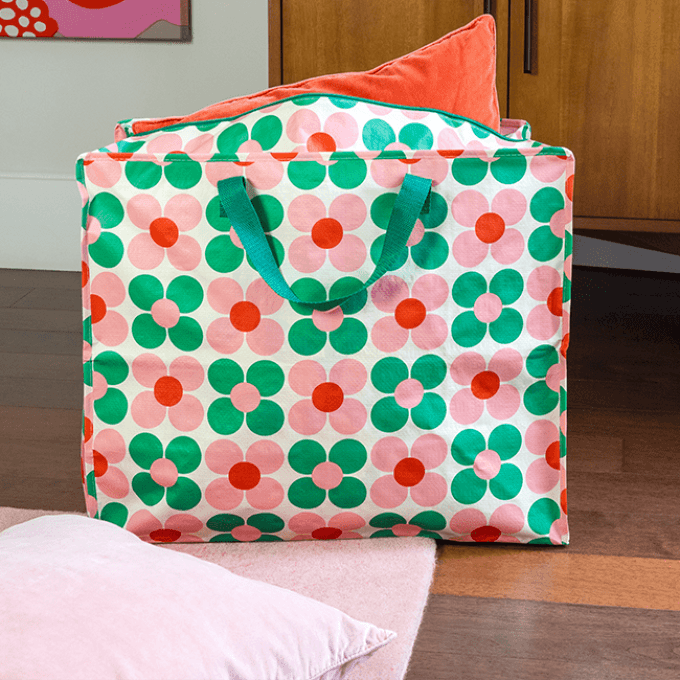 Pink daisy jumbo bag