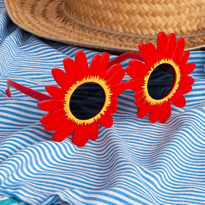 Red sunflower sunglasses