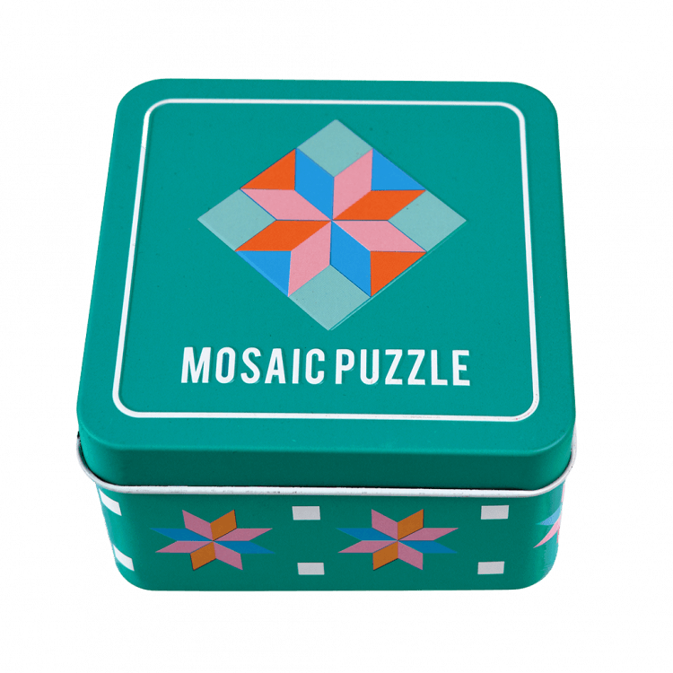 ﻿Wooden Mosaic Puzzle In A Tin ﻿Rex London
