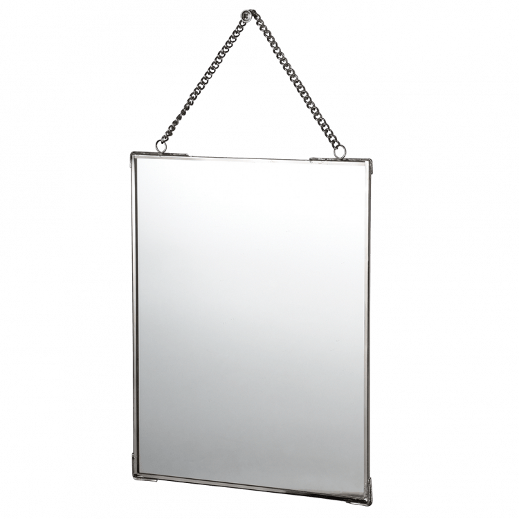 Hanging Brass Mirror In Silver 20x25cm ﻿Rex London