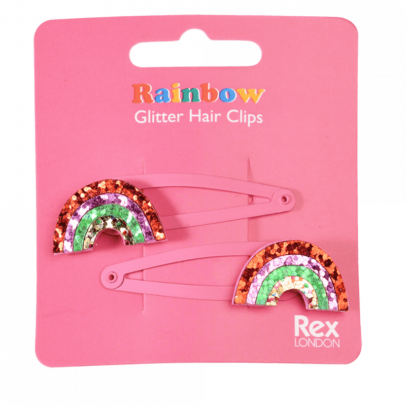 Rainbow Glitter Hair Clips (set Of 2) | Rex London Rainbow Glitter Hair Clips (set Of 2) | Rex London