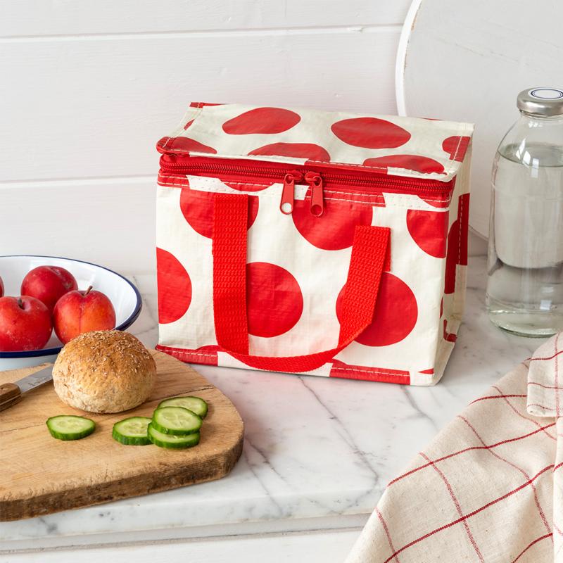 Insulated lunch bag Spotlight red on white Rex London