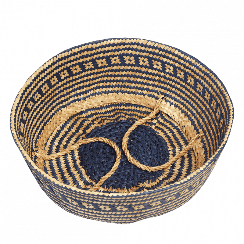 Large Navy Blue Seagrass Basket ﻿Rex London