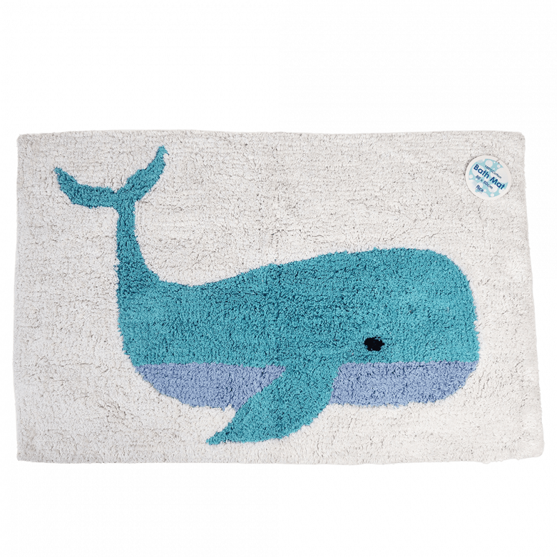 Tufted cotton bath mat Whale Rex London