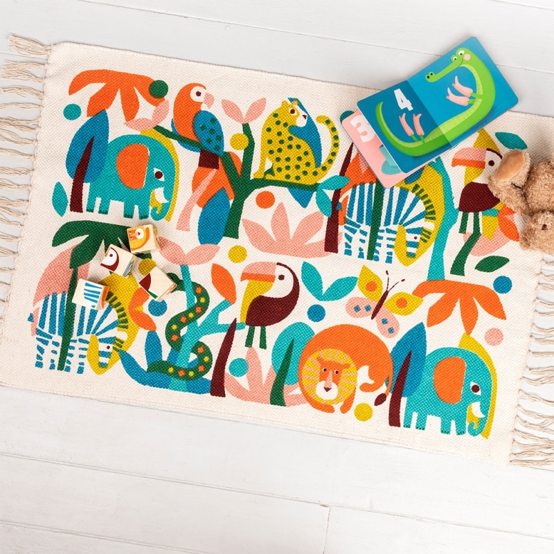 Wild Forever Rug Cotton rug (90 x 60 cm) - Wild Wonders | Rex London