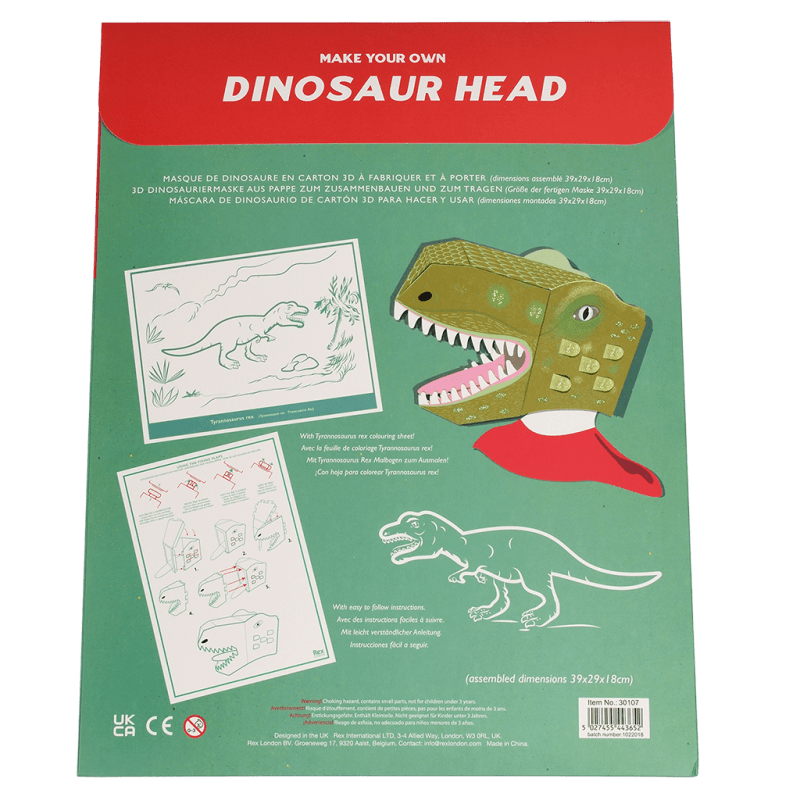 Make Your Own Dinosaur Head 3D T Rex Mask Rex London make-your-own-dinosaur-head-3d-t-rex-mask-rex-london