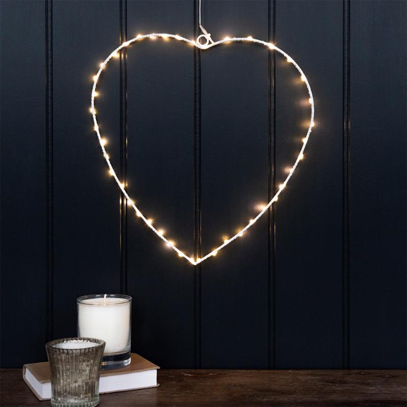 Metal heart LED light - 30cm | Rex London