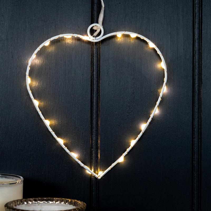 Metal heart LED light - 14cm | Rex London