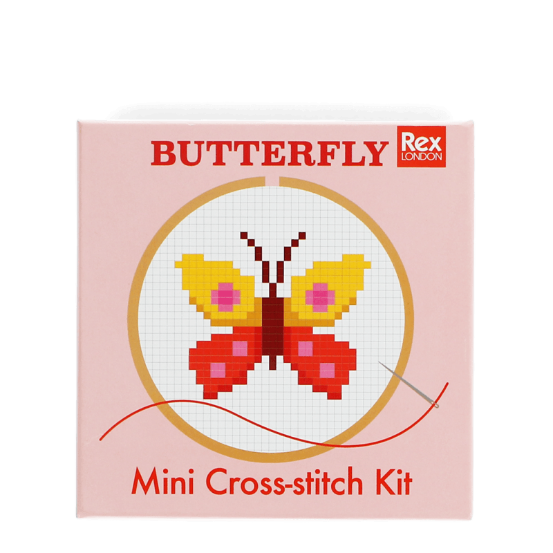 Kit Point De Croix Débutant Motif Papillon - 17,7 X 17,7 Pouces Avec Instructions Et Fournitures - 11