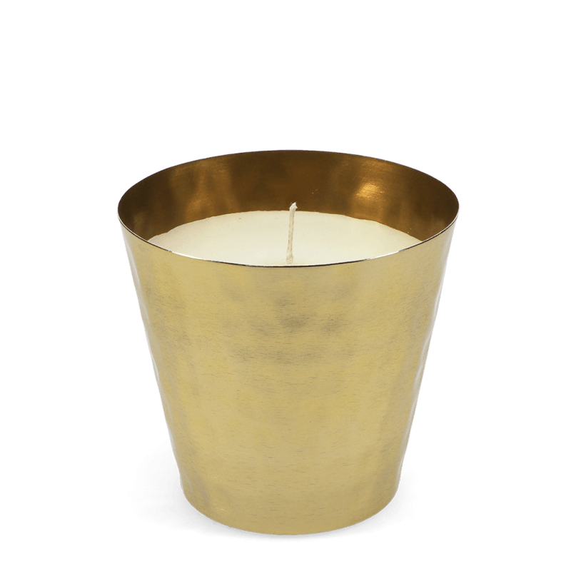 Scented candle Gold tone hammered metal ﻿Rex London
