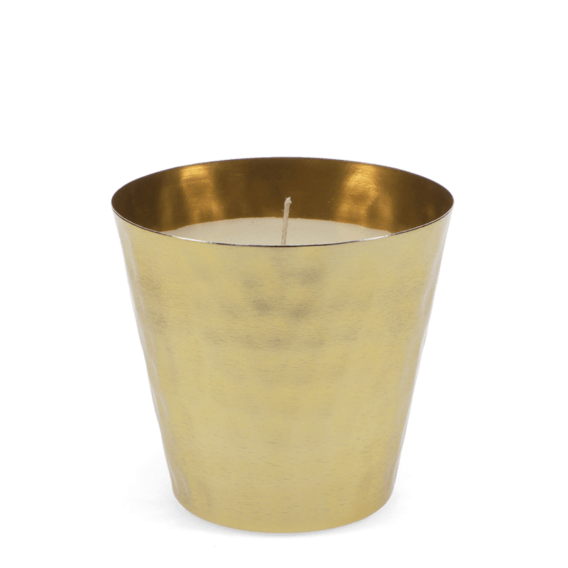Scented candle Gold tone hammered metal ﻿Rex London