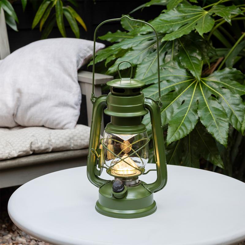 LED hurricane lantern - Green | ﻿Rex London