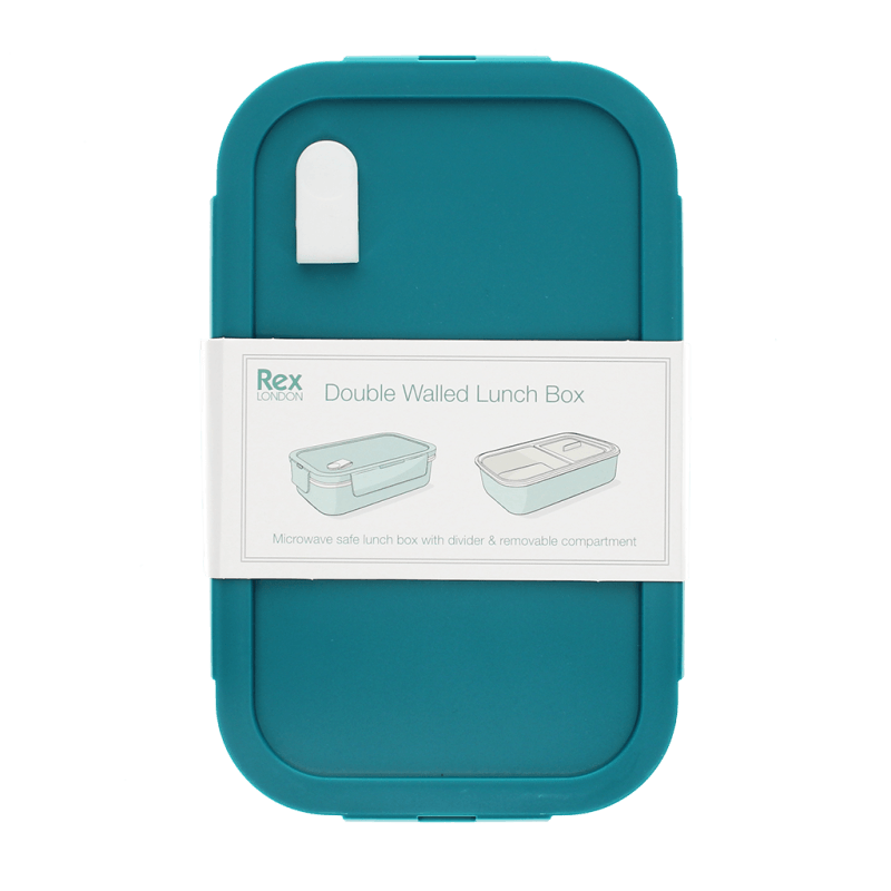 Double wall lunch box with divider - Blue | Rex London
