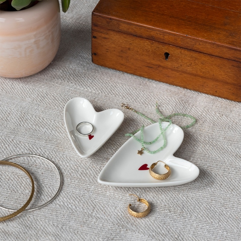 Mini glossy ceramic trinket dish - Heart | ﻿Rex London