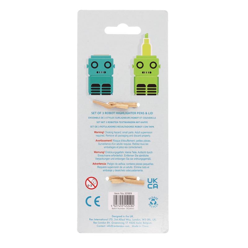 Stackable highlighters set - Robot | Rex London