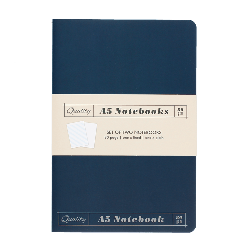 Mapengu Notebook A5 notebooks (set of 2) - Orange & blue | Rex London