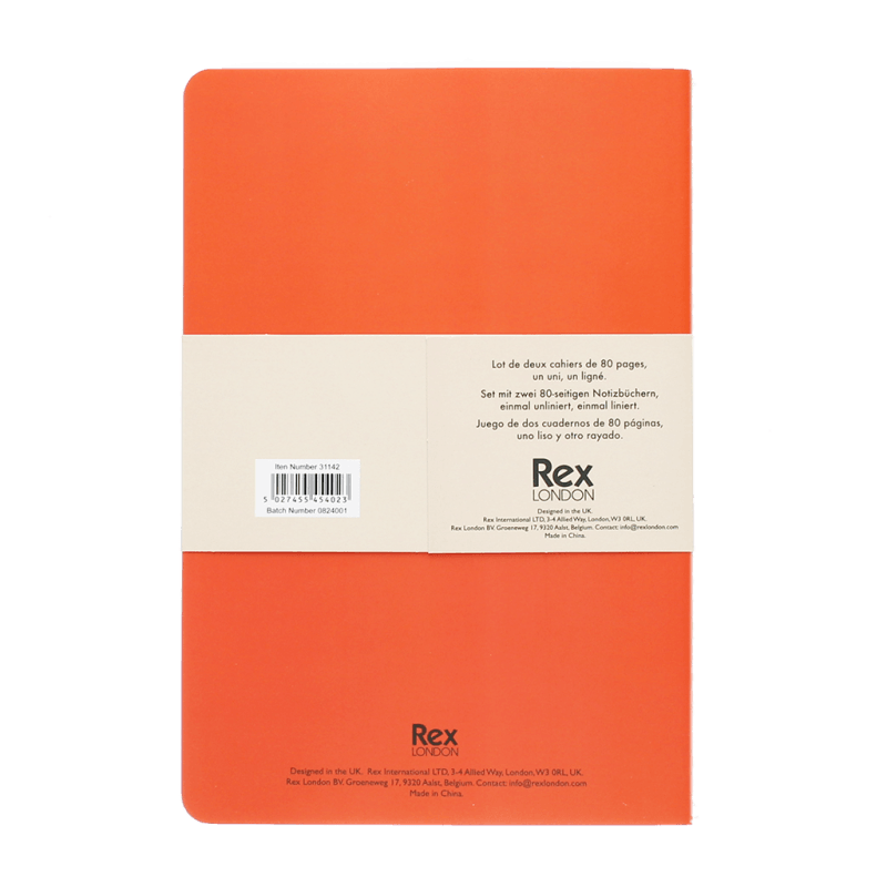 A5 notebooks (set of 2) - Orange & blue | Rex London
