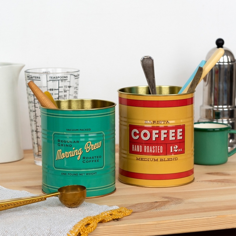 Medium storage tins (set of 2) - Vintage coffee | ﻿Rex London