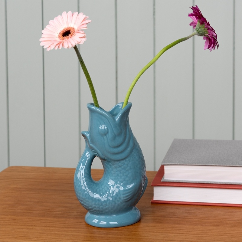 Ceramic fish vase - Blue | ﻿Rex London