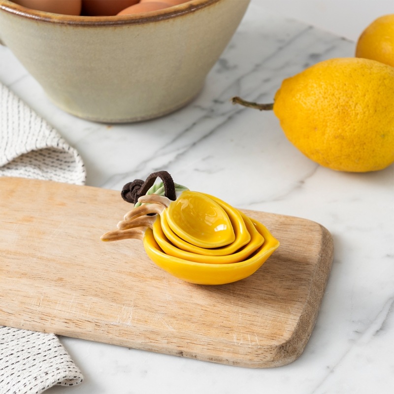 Ceramic measuring spoons (set of 4) - Lemons | ﻿Rex London