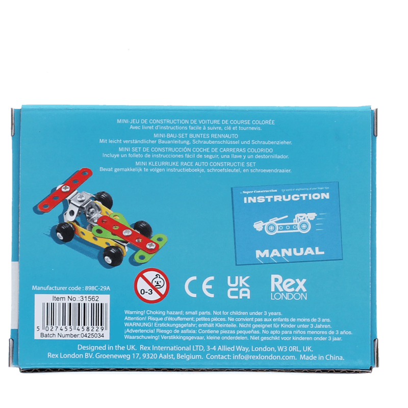 Mini construction kit - Colourful racing car | Rex London