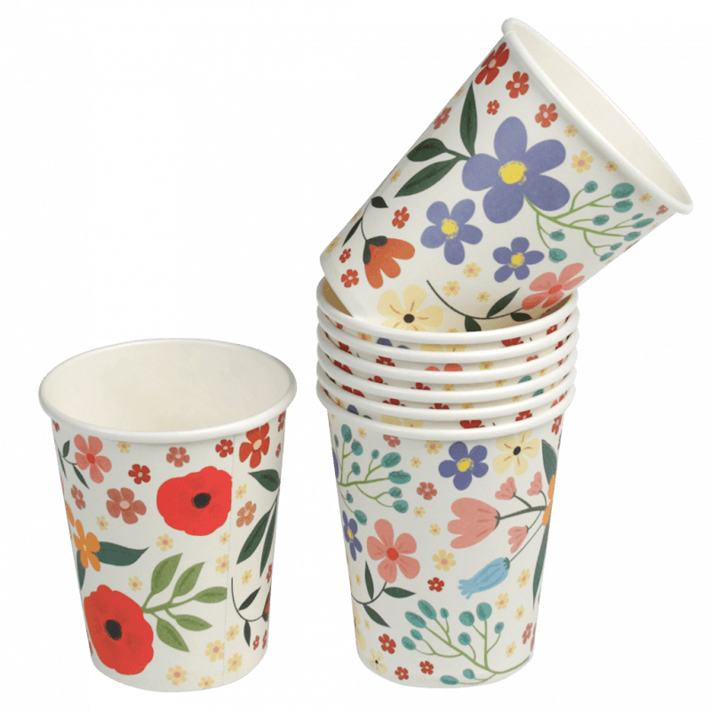 SET OF 8 SUMMER MEADOW TEA PARTY PAPER CUPS | Rex London