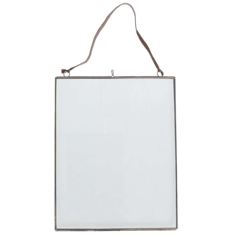 ﻿GLASS HANGING FRAME IN SILVER 25X20CM ﻿Rex London