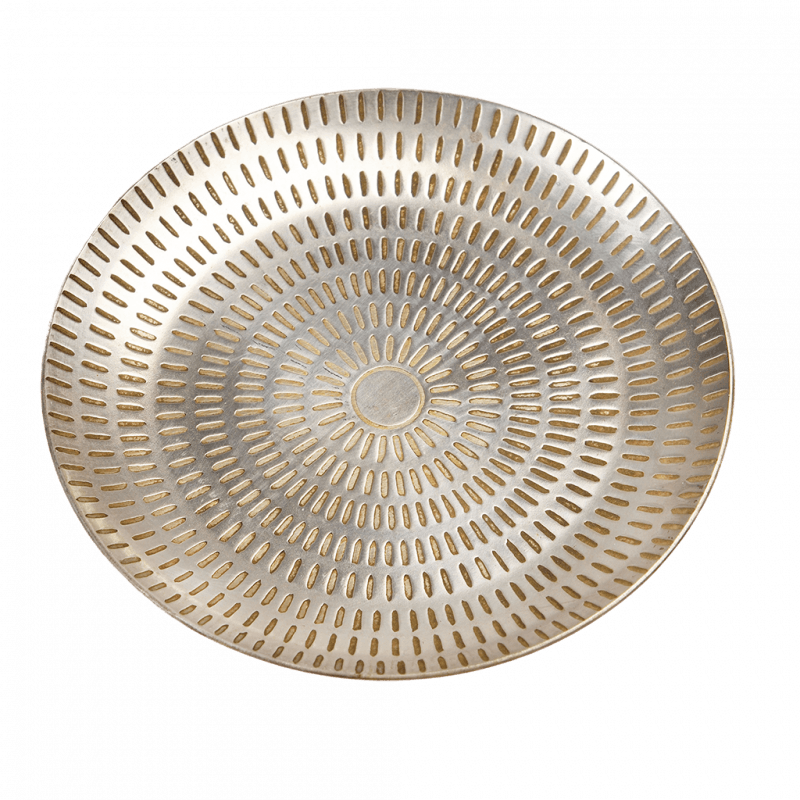 ﻿SILVERED BRASS JEWELLERY DISH ﻿Rex London