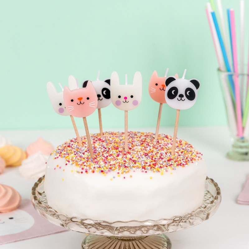 Party cake candles (set of 6) - Miko and Friends | ﻿Rex London