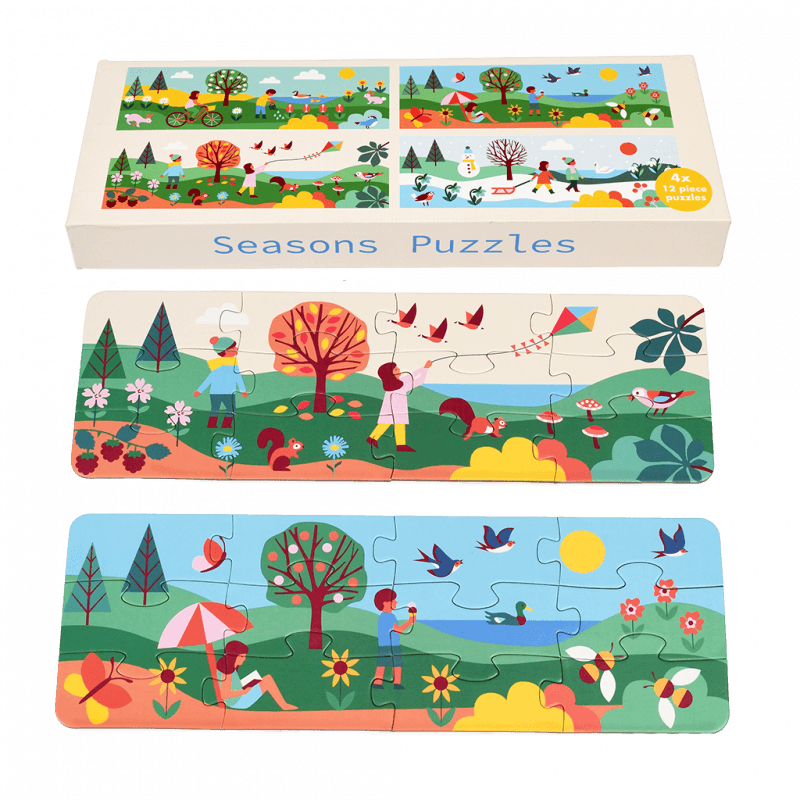 Jigsaw puzzles (4 x 12 pieces) - Seasons | Rex London