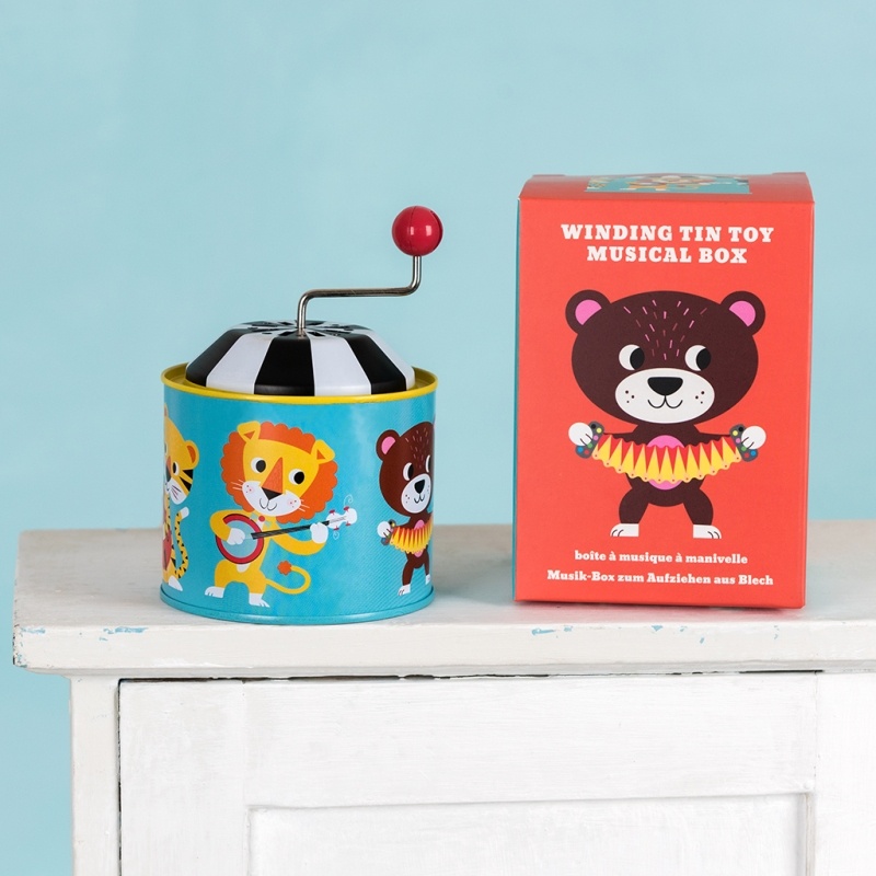 Winding tin music box - Animal Band | ﻿Rex London