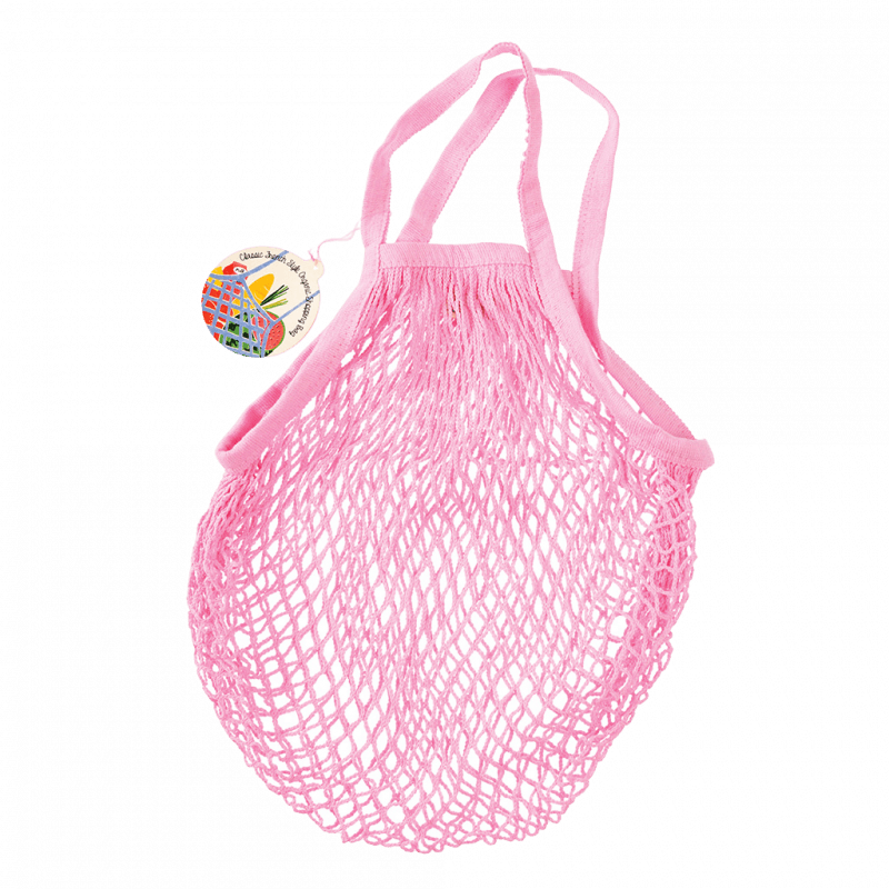 cotton net shopping bag Baby pink ﻿Rex London