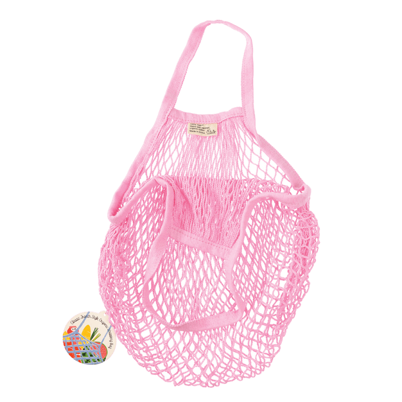 Organic cotton net shopping bag - Baby pink | Rex London
