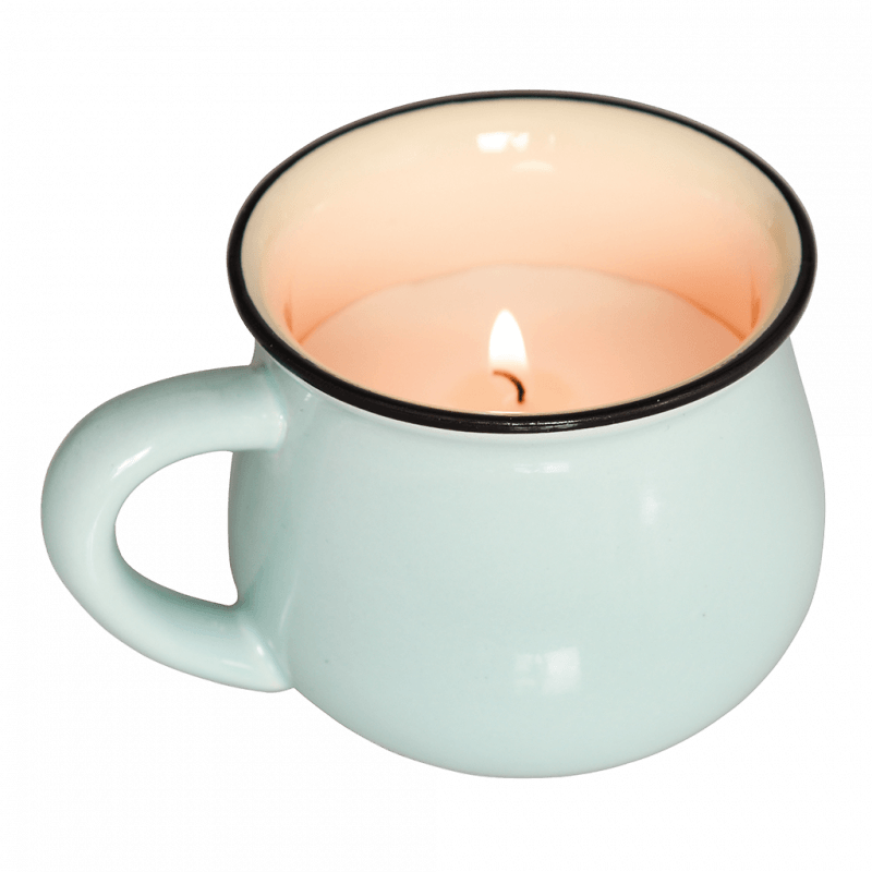 Natural wax candle in a ceramic mug | Rex London