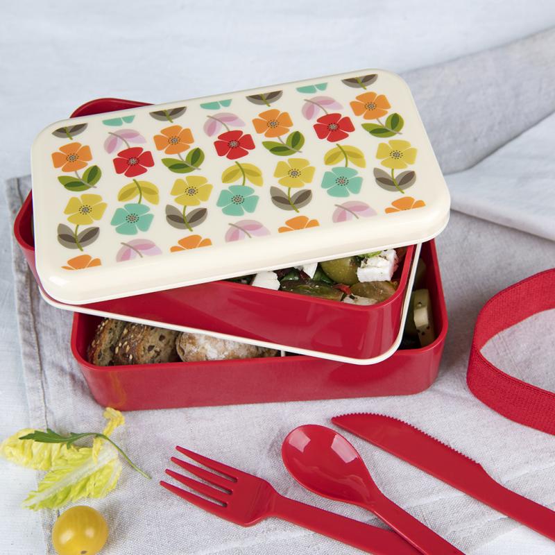 MID CENTURY POPPY ADULT BENTO BOX ﻿Rex London