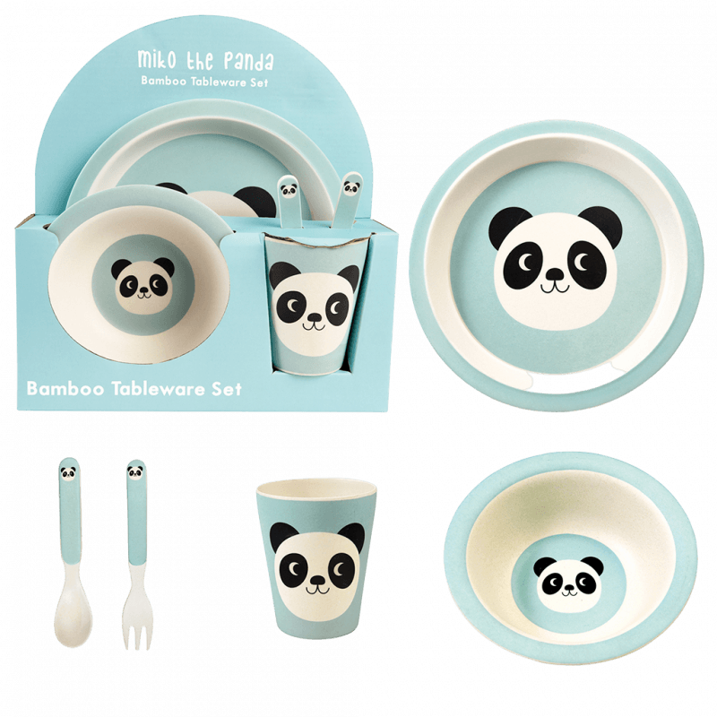 ﻿MIKO THE PANDA BAMBOO TABLEWARE (SET OF 5) ﻿Rex London