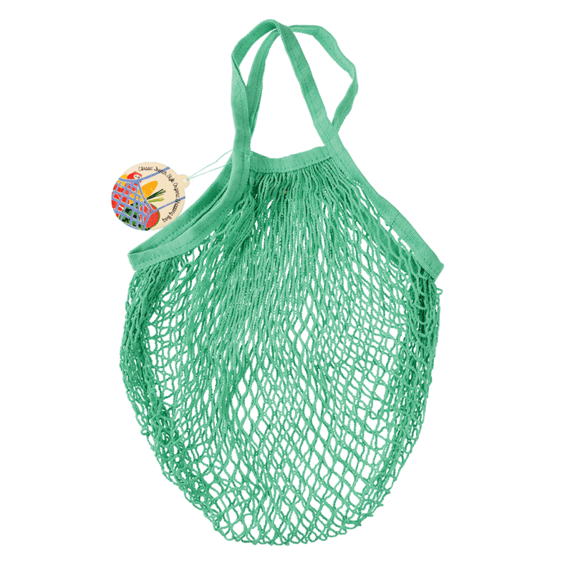 Organic cotton net shopping bag - Mint green | Rex London