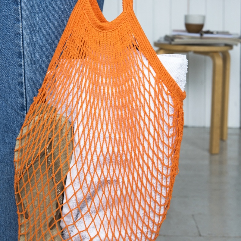 ORANGE FRENCH STYLE STRING SHOPPING BAG | Rex London