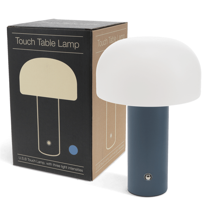 USB rechargeable mushroom touch lamp - Blue | ﻿Rex London