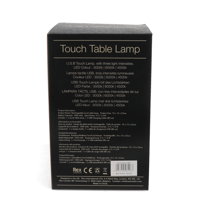 USB rechargeable mushroom touch lamp - Blue | ﻿Rex London