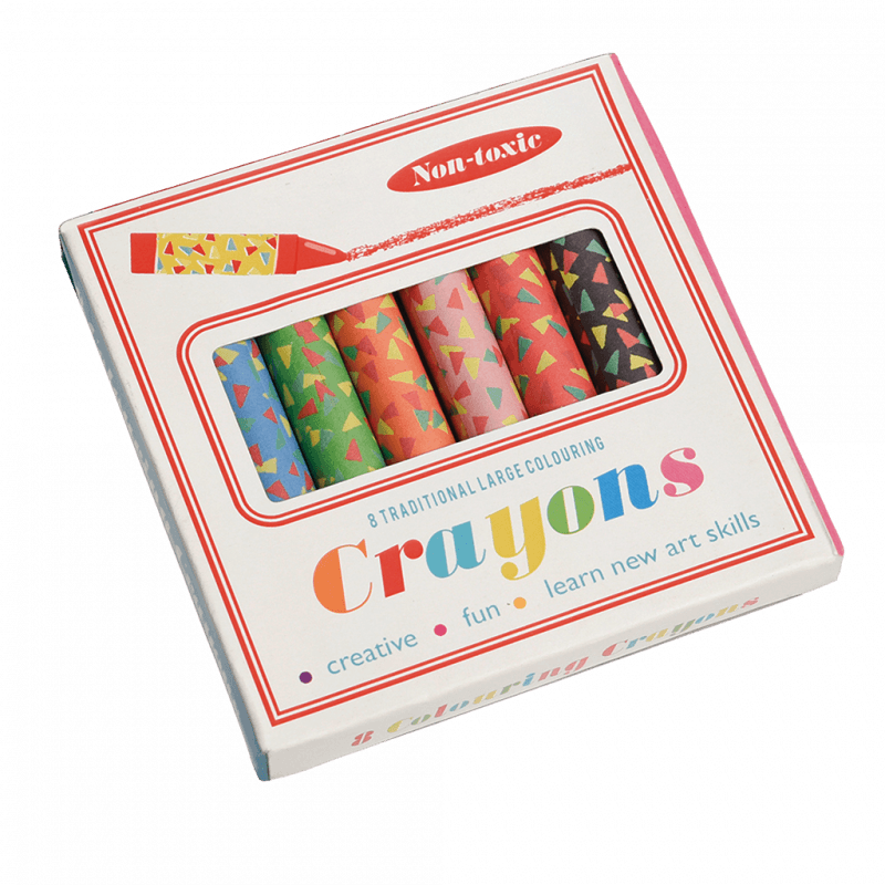 SET OF 8 LARGE COLOURFUL CRAYONS ﻿Rex London