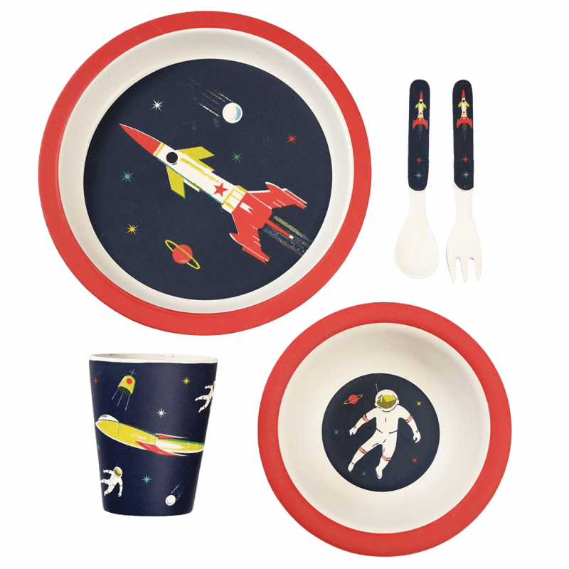 SPACE AGE BAMBOO TABLEWARE (SET OF 5) Rex London