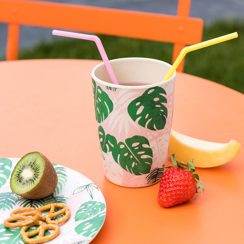 TROPICAL PALM BAMBOO BEAKER ﻿Rex London