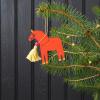 Red Wooden Horse Christmas Decoration