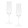 Etched star champagne glasses (set of 2) - Clear